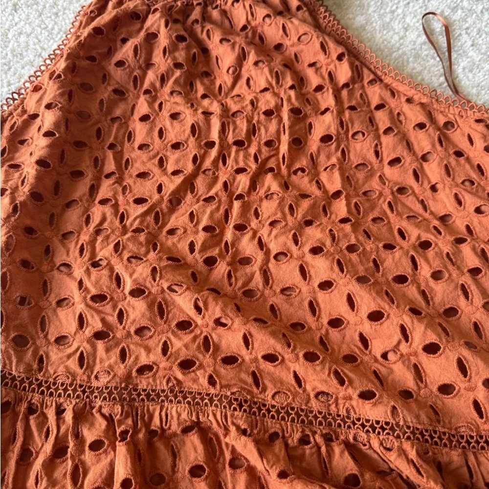 Chic Lace Maxi Dress in Terracotta - Picture 8 of 12